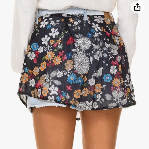 NWT - Desigual Women’s Denim Short with Floral Skirt - US Size 4 - Picture 3 of 15